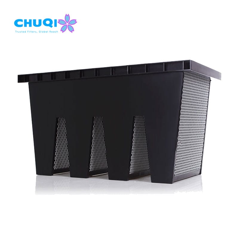 high airflow v bank compact filter side view